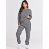 image:imageANRABESS Womens Lounge Set Sweatsuits for Women Fall 2 Piece Jogger PantsDeep Grey