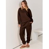 image:imageANRABESS Womens Lounge Set Sweatsuits for Women Fall 2 Piece Jogger PantsDrek Coffee