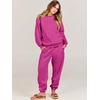 image:imageANRABESS Womens Lounge Set Sweatsuits for Women Fall 2 Piece Jogger PantsHot Pink