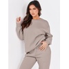 image:imageANRABESS Womens Lounge Set Sweatsuits for Women Fall 2 Piece Jogger PantsLight Khaki