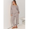 image:imageANRABESS Womens Lounge Set Sweatsuits for Women Fall 2 Piece Jogger PantsLight Khaki