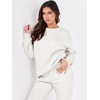 image:imageANRABESS Womens Lounge Set Sweatsuits for Women Fall 2 Piece Jogger PantsWhite