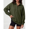 image:imageANRABESS Womens Oversized Button Up Henley SweatshirtsArmy Green