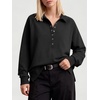 image:imageANRABESS Womens Oversized Button Up Henley SweatshirtsBlack