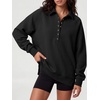 image:imageANRABESS Womens Oversized Button Up Henley SweatshirtsBlack