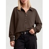 image:imageANRABESS Womens Oversized Button Up Henley SweatshirtsCoffee