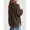 image:imageANRABESS Womens Oversized Button Up Henley SweatshirtsCoffee