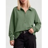 image:imageANRABESS Womens Oversized Button Up Henley SweatshirtsGreen