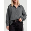 image:imageANRABESS Womens Oversized Button Up Henley SweatshirtsGrey