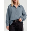image:imageANRABESS Womens Oversized Button Up Henley SweatshirtsGrey Blue