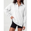 image:imageANRABESS Womens Oversized Button Up Henley SweatshirtsLight Grey