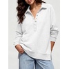image:imageANRABESS Womens Oversized Button Up Henley SweatshirtsLight Grey
