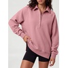 image:imageANRABESS Womens Oversized Button Up Henley SweatshirtsPink