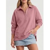 image:imageANRABESS Womens Oversized Button Up Henley SweatshirtsPink
