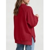 image:imageANRABESS Womens Oversized Button Up Henley SweatshirtsRed