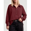image:imageANRABESS Womens Oversized Button Up Henley SweatshirtsWine Red