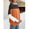 image:imageANRABESS Womens Oversized Knit Sweaters 2026 Fall OutfitsColorblock Orange