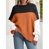 image:imageANRABESS Womens Oversized Knit Sweaters 2026 Fall OutfitsColorblock Orange