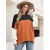 image:imageANRABESS Womens Oversized Knit Sweaters 2026 Fall OutfitsColorblock Orange