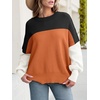 image:imageANRABESS Womens Oversized Knit Sweaters 2026 Fall OutfitsColorblock Orange