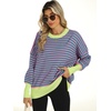 image:imageANRABESS Womens Oversized Knit Sweaters 2026 Fall OutfitsPink Green