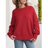 image:imageANRABESS Womens Oversized Knit Sweaters 2026 Fall OutfitsRed
