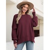 image:imageANRABESS Womens Oversized Knit Sweaters 2026 Fall OutfitsWine Red