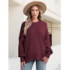 image:imageANRABESS Womens Oversized Knit Sweaters 2026 Fall OutfitsWine Red