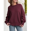 image:imageANRABESS Womens Oversized Knit Sweaters 2026 Fall OutfitsWine Red