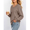 image:imageANRABESS Womens V Neck Long Sleeve SweatshirtsLight Brown