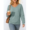image:imageANRABESS Womens V Neck Long Sleeve SweatshirtsMint Green