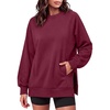 image:imageANRABESS Oversized Sweatshirt for Women Fleece Fall OutfitsWine Red