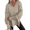 image:imageANRABESS Sweatshirt for Women Fall Oversized Fleece PulloverLight Khaki