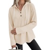 image:imageANRABESS Waffle Knit Hoodies for Women Lightweight SweatshirtBeige