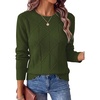 image:imageANRABESS Womens Fall Long Sleeve Argyle Knit SweatersArmy Green