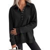 image:imageANRABESS Womens Oversized Button Up Henley SweatshirtsBlack