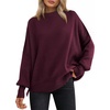 image:imageANRABESS Womens Oversized Knit Sweaters 2026 Fall OutfitsWine Red