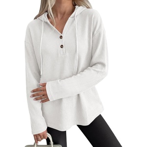 image:imageANRABESS Waffle Knit Hoodies for Women Lightweight SweatshirtWhite