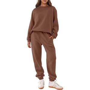 image:imageANRABESS Womens Lounge Set Sweatsuits for Women Fall 2 Piece Jogger PantsCoffee