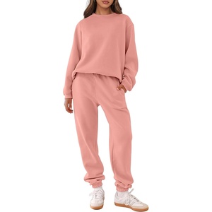 image:imageANRABESS Womens Lounge Set Sweatsuits for Women Fall 2 Piece Jogger PantsDark Pink