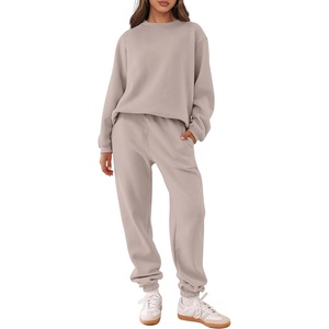 image:imageANRABESS Womens Lounge Set Sweatsuits for Women Fall 2 Piece Jogger PantsLight Khaki