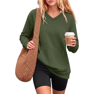 image:imageANRABESS Womens V Neck Long Sleeve SweatshirtsArmy Green